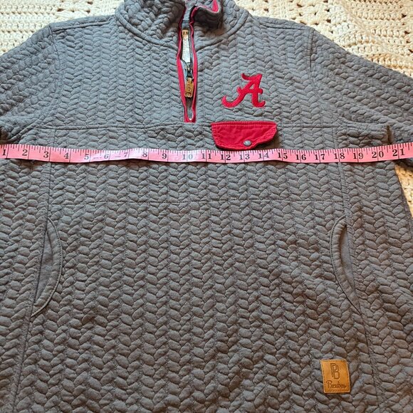 Ladies Pressbox Alabama Quilted Weave Texture Quarter Zip Sweatshirt Size Medium - Picture 6 of 7